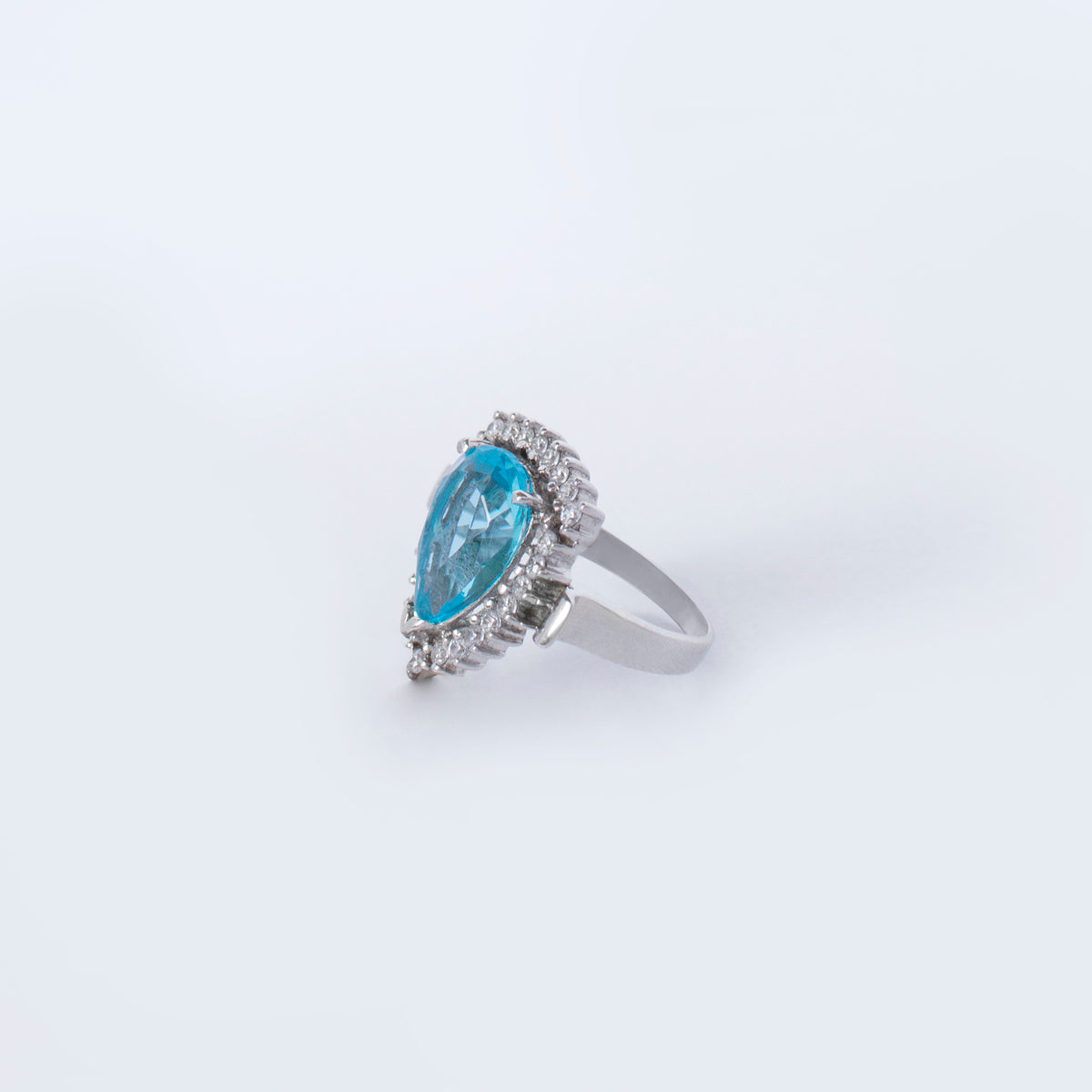 Silidia Tear Drop Ring with Aquamarine