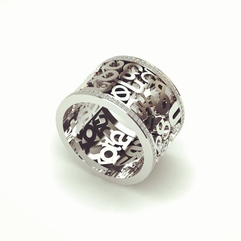 Silver Ring with Armenian Alphabet