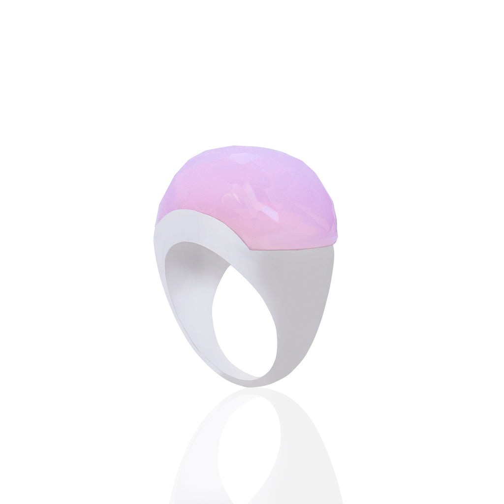 Silver Ring With Pink Stone