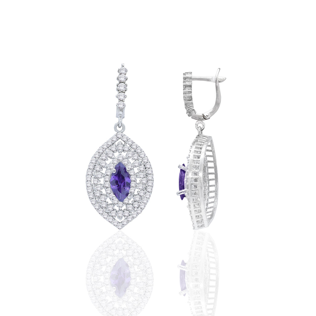 Silidia Oval Purple Earrings
