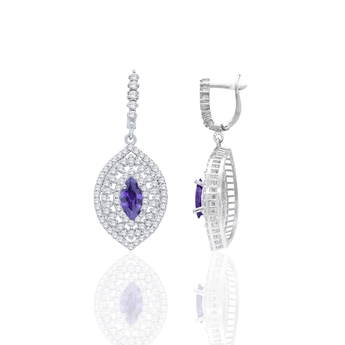 Silidia Oval Purple Earrings