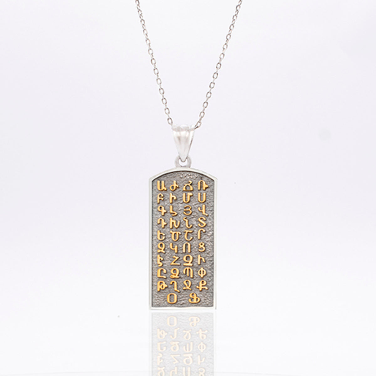 Silidia Silver Pendant with Armenian Alphabet