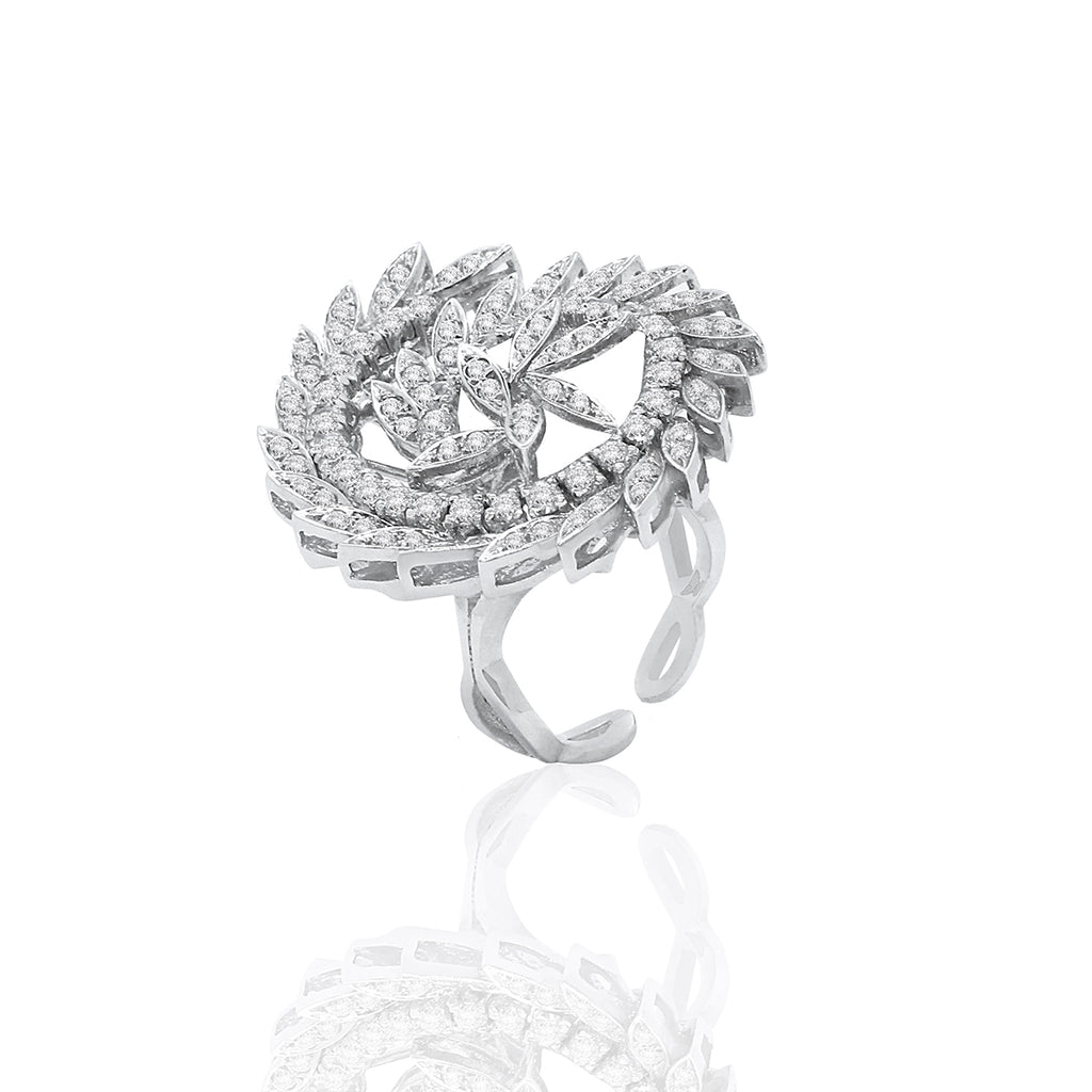 Silidia Silver Ring Spiral Flower