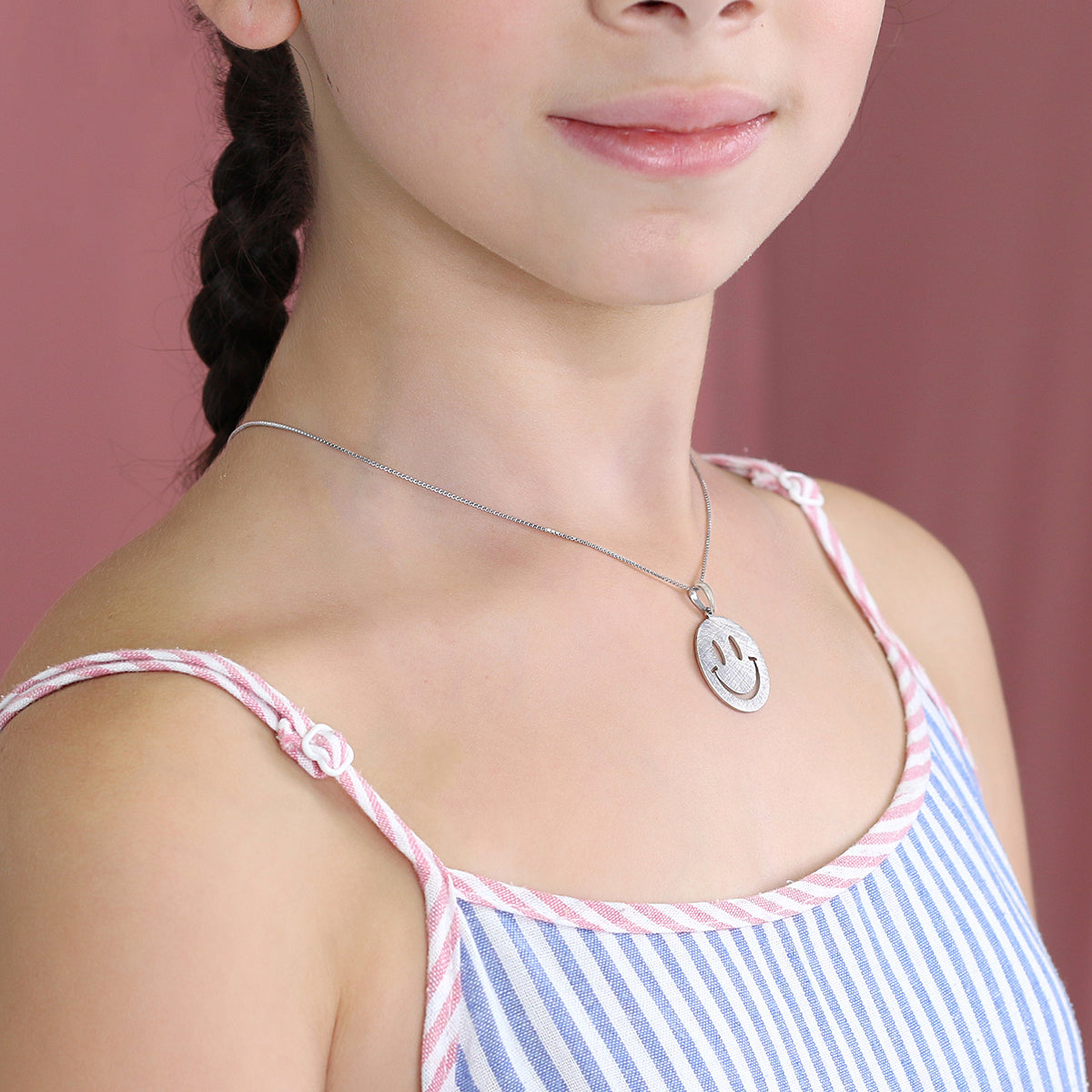 Silidia Sterling Silver Smile Face Pendant