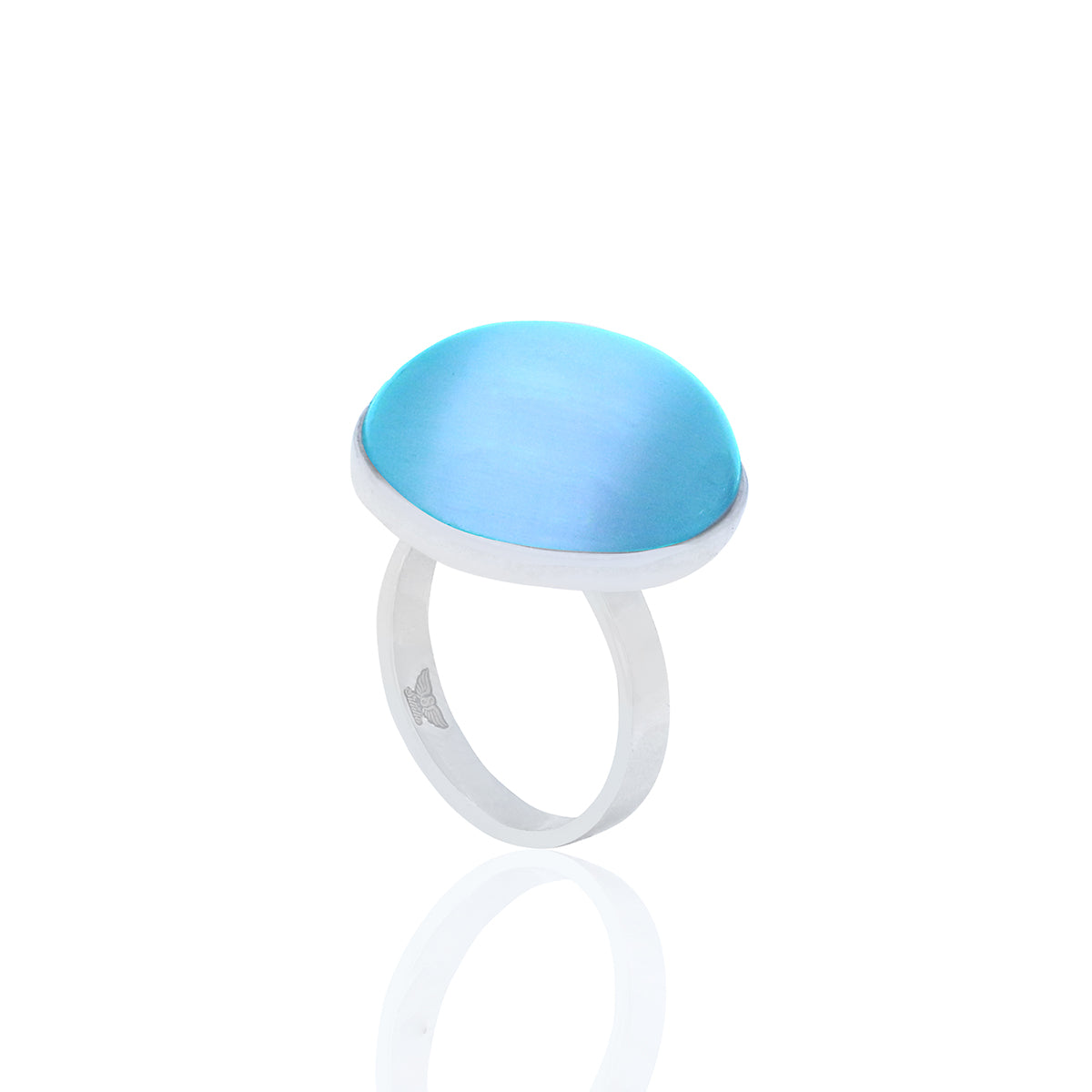 Blue Cats Eye Stone Ring
