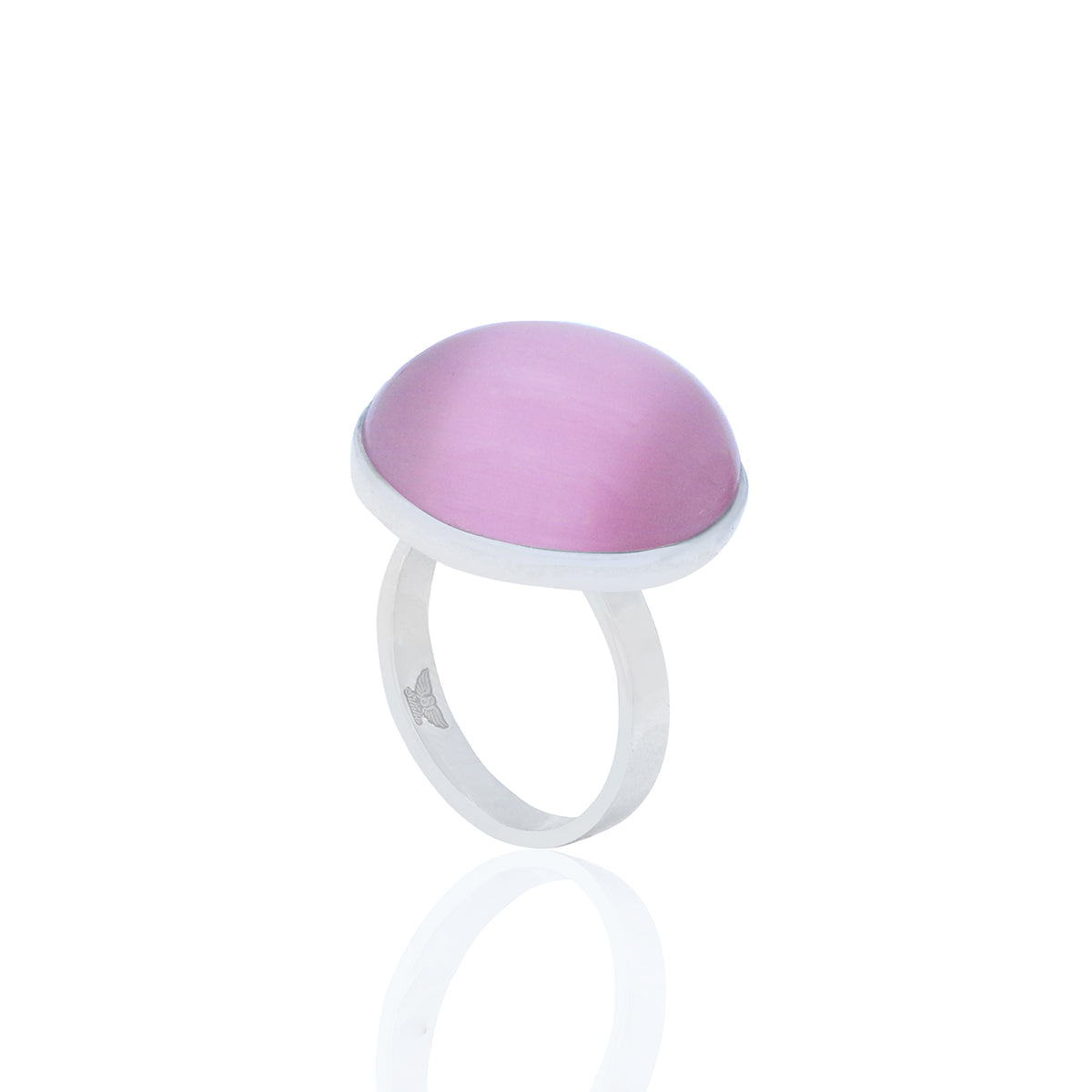 Pink Cats Eye Stone Ring