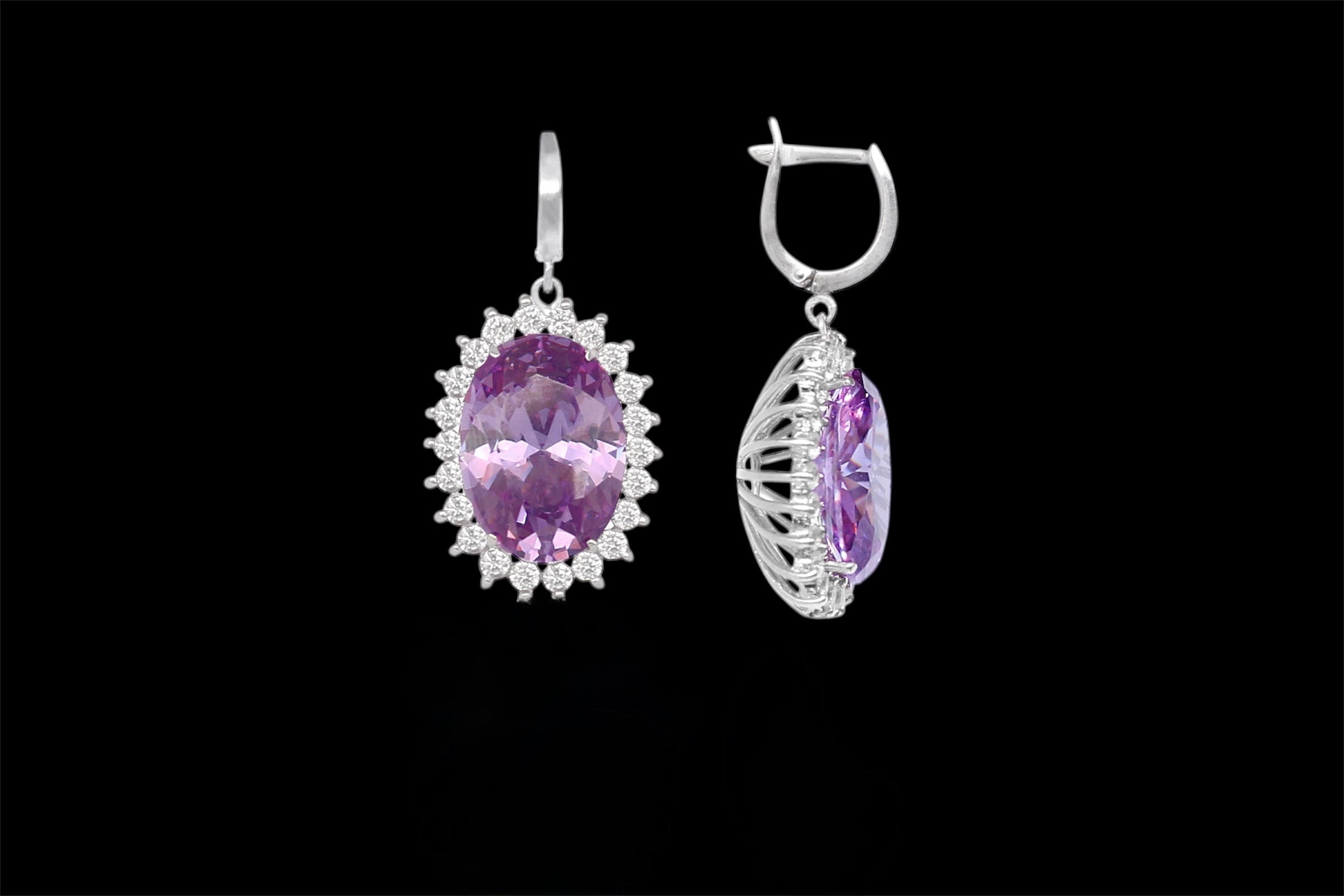Silidia Oval Earrings Light Purple