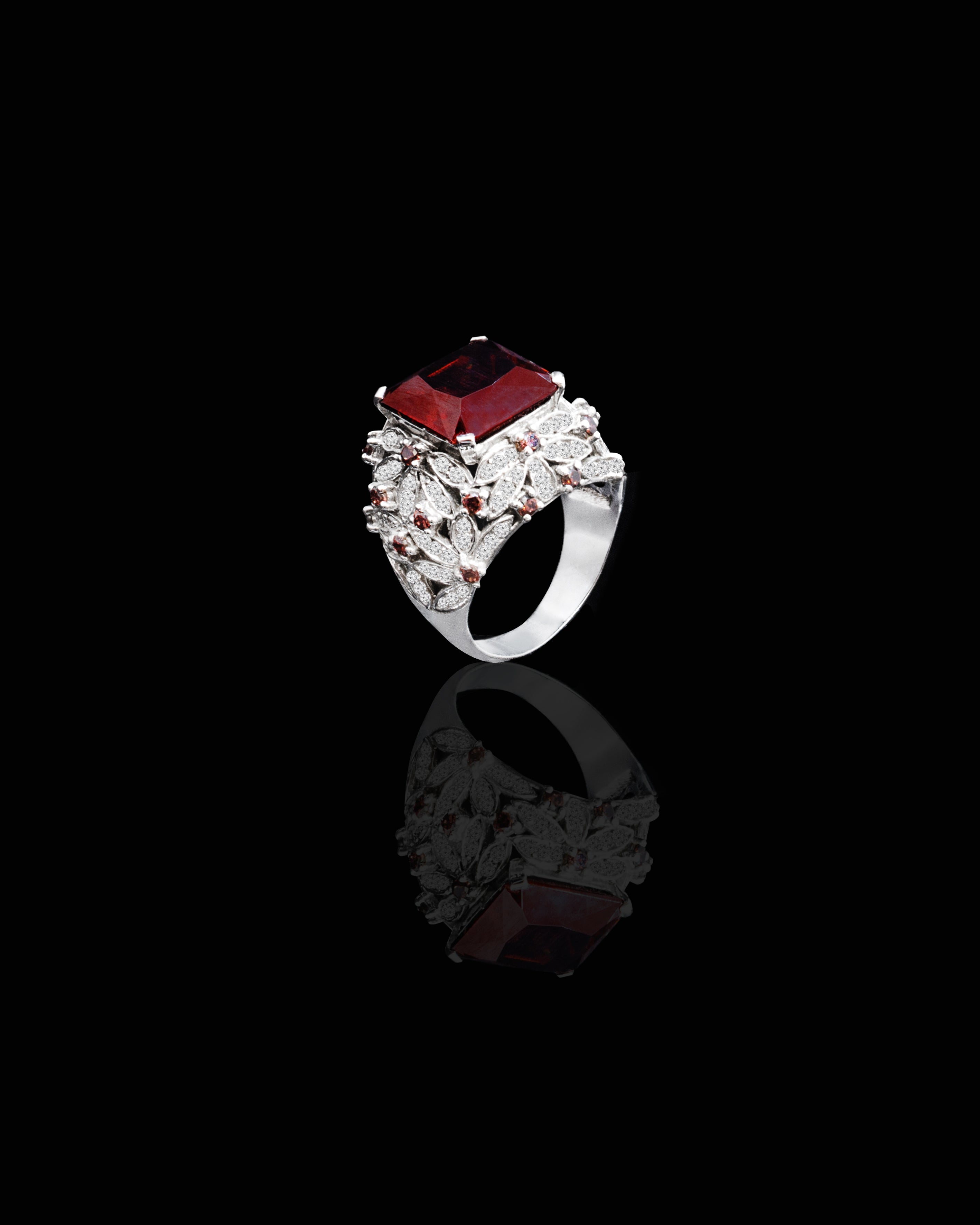Silidia Ring With Dark Brown Cubic Zirconia