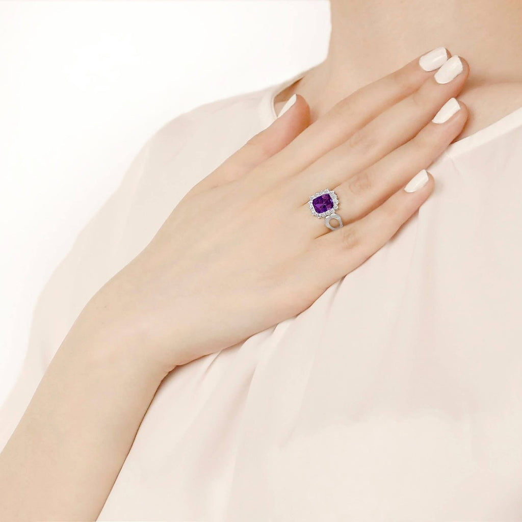 Silidia Rectangle Violet Ring