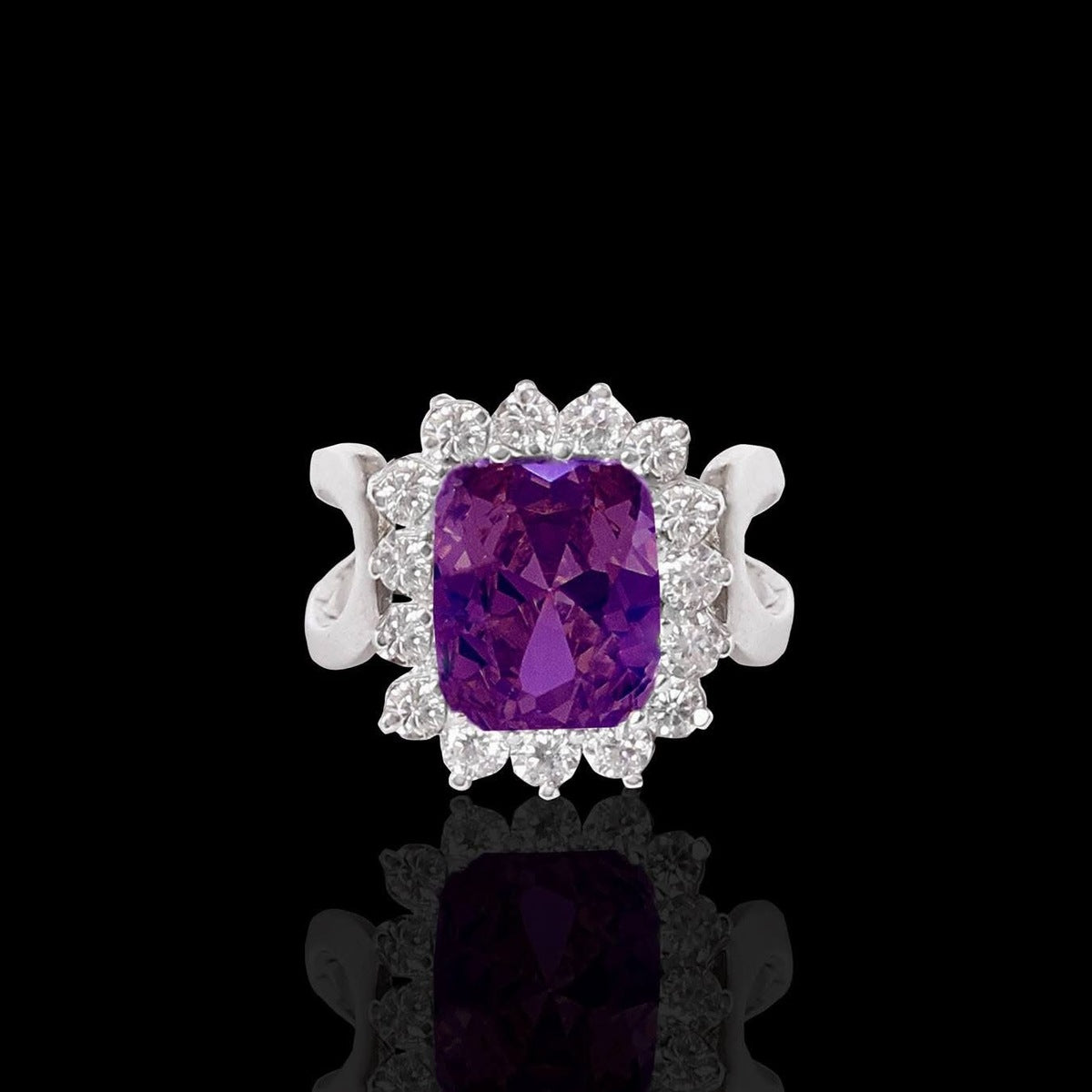 Silidia Rectangle Violet Ring