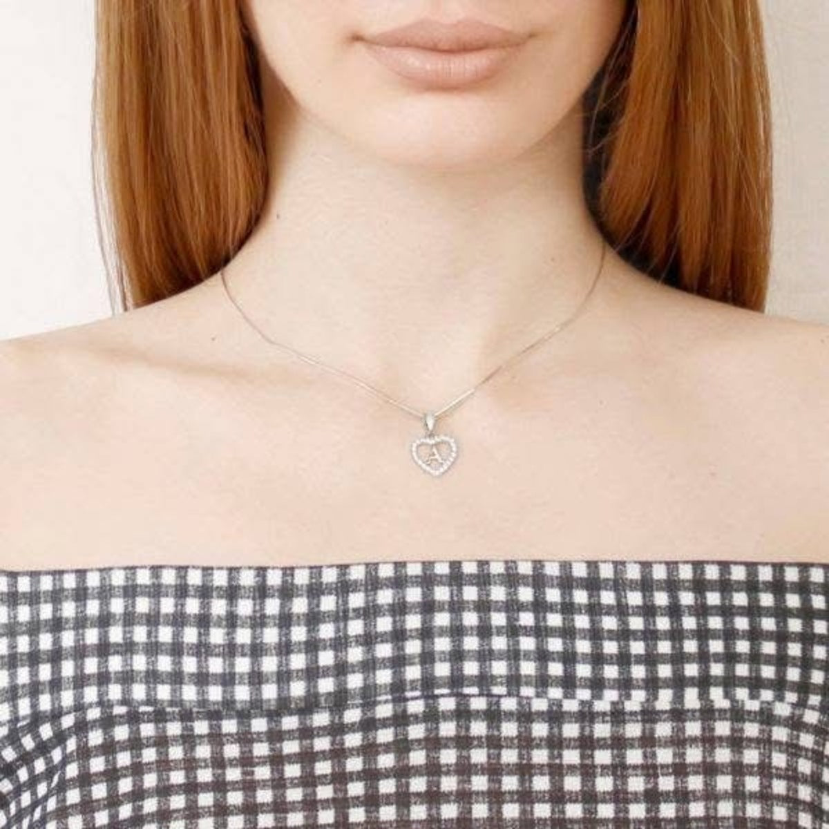 Silidia Silver Heart Pendant With Letter A