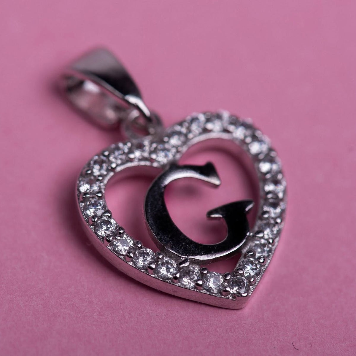 Silidia Silver Heart Pendant With Letter G