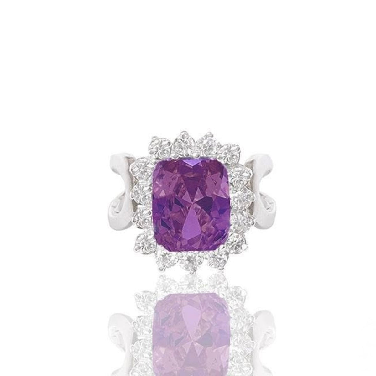 Silidia Rectangle Violet Ring