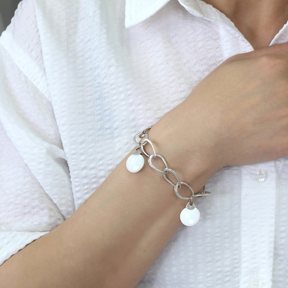 Silidia Bracelet White Artificial Agat