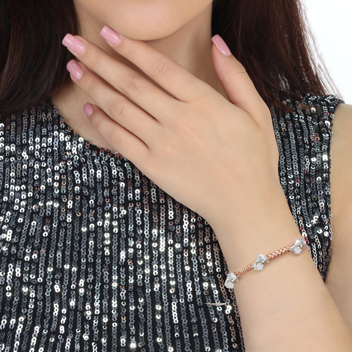 Sterling Silver Bracelet Dolphins