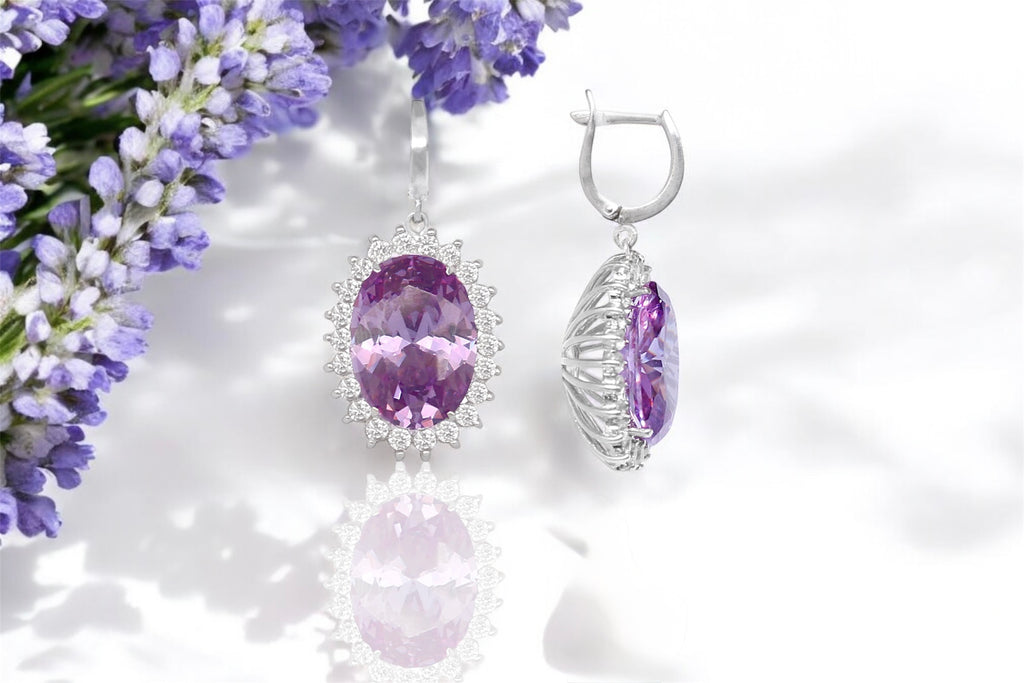 Silidia Oval Earrings Light Purple