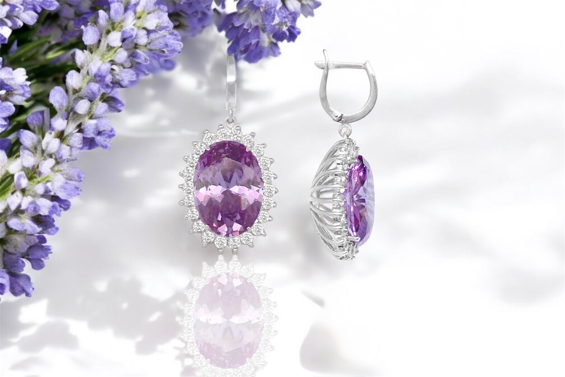 Silidia Oval Earrings Light Purple