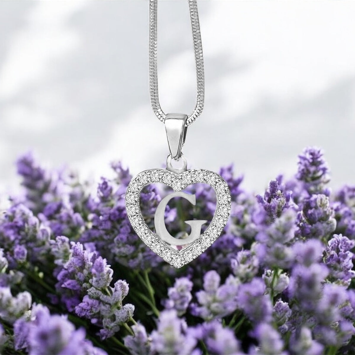 Silidia Silver Heart Pendant With Letter G