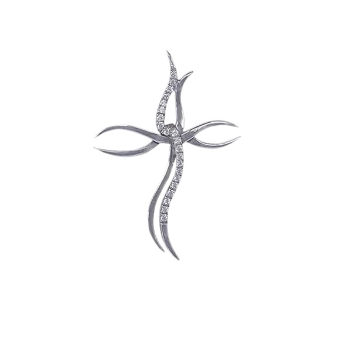 Silidia Silver Cross Pendant With White CZ