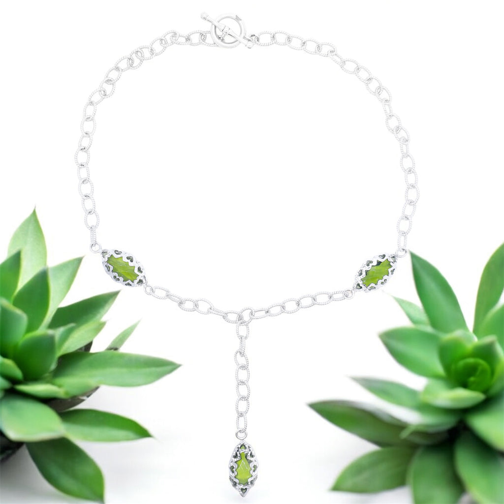 Silidia Green Cubic Zirconia Necklace