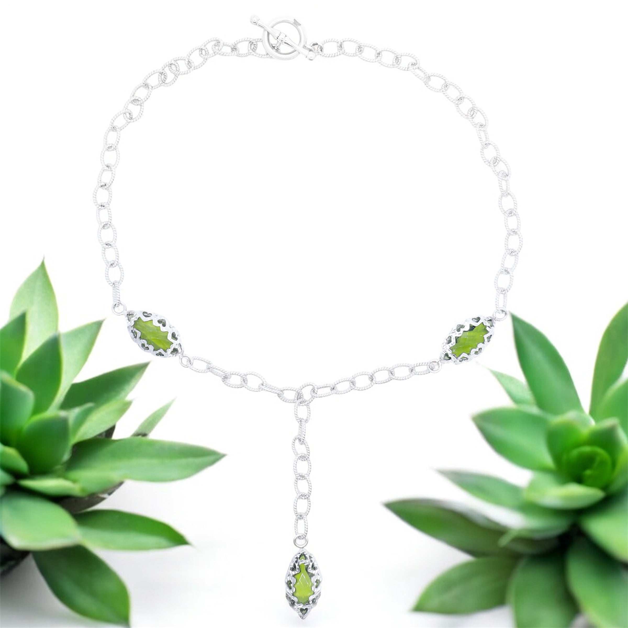 Silidia Green Cubic Zirconia Necklace