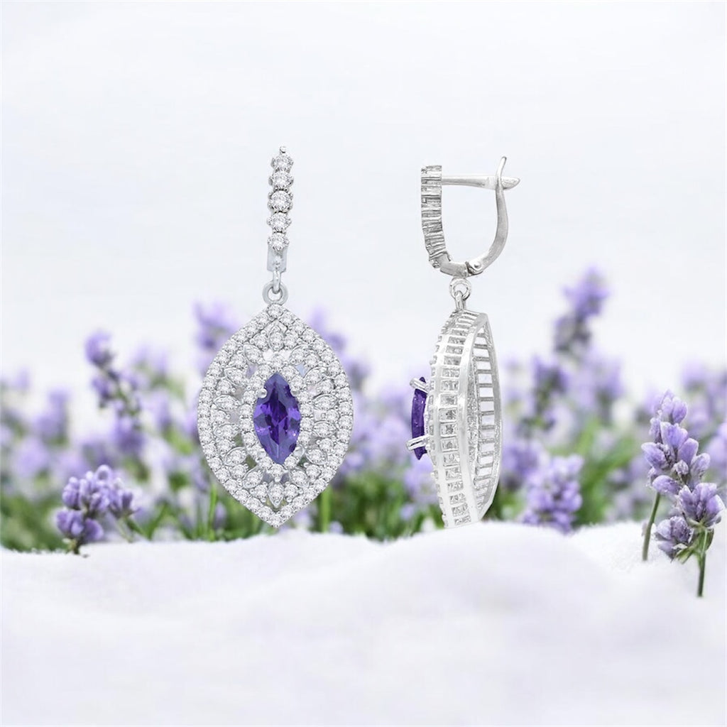 Silidia Oval Purple Earrings