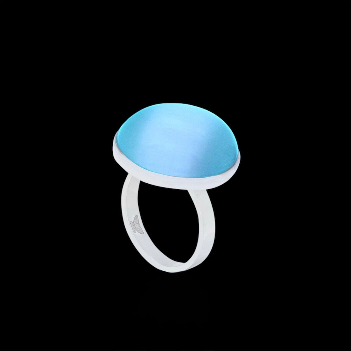 Blue Cats Eye Stone Ring