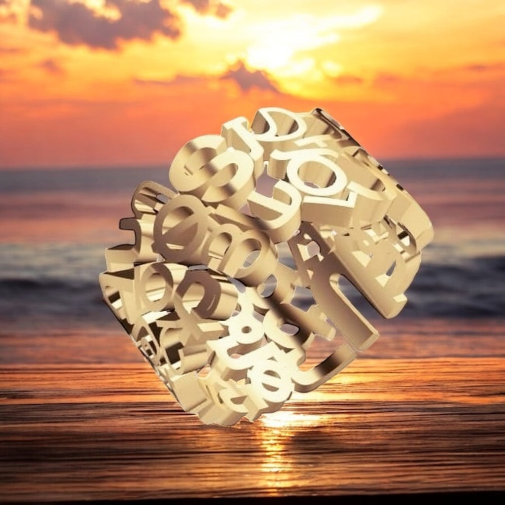 Silver Ring with Armenian Alphabet