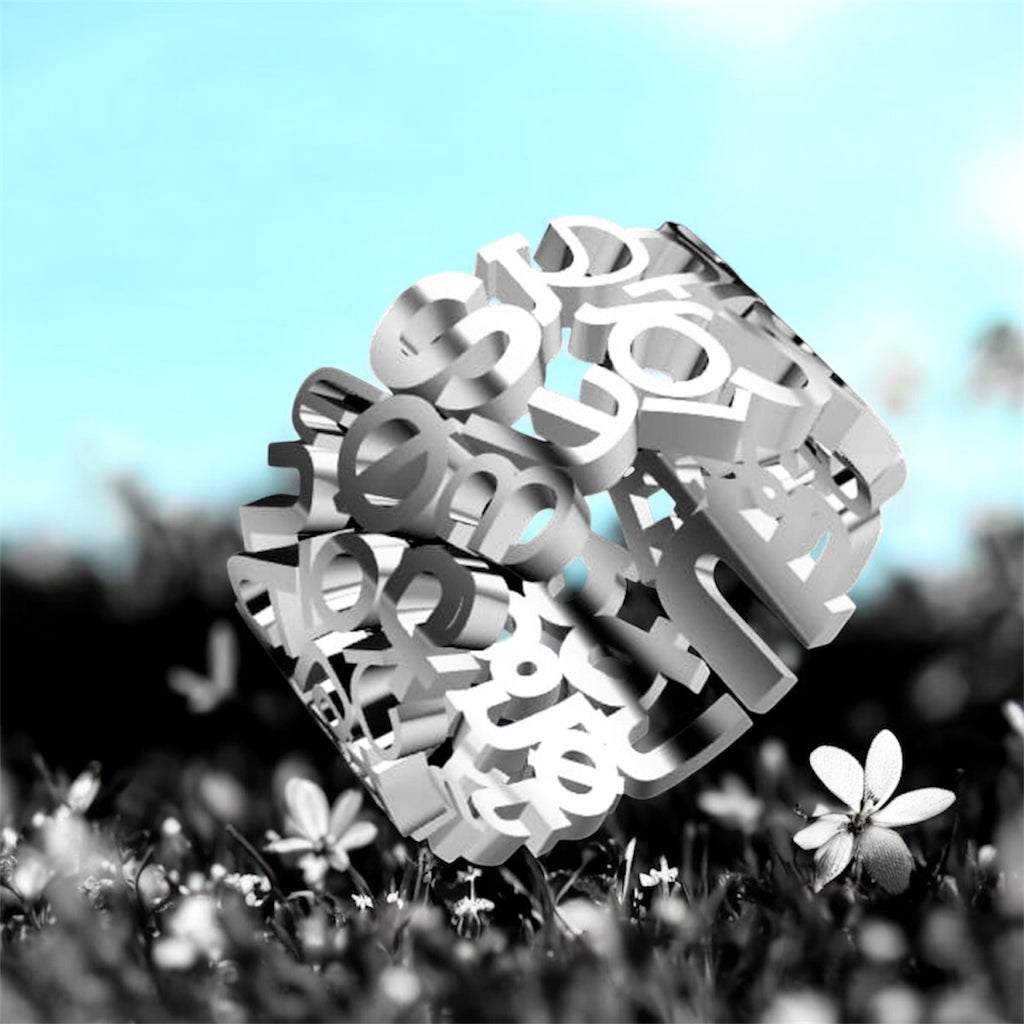 Silver Ring with Armenian Alphabet