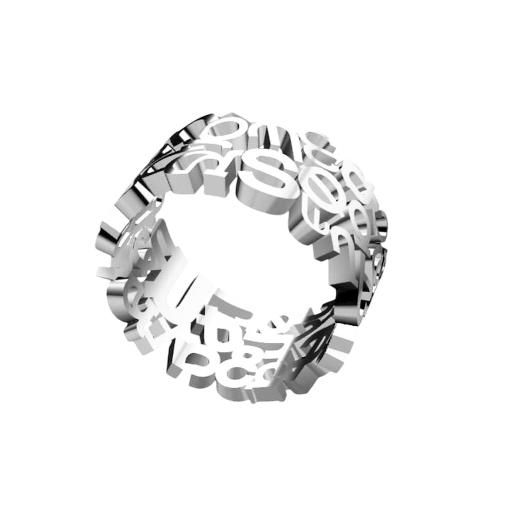 Silver Ring with Armenian Alphabet