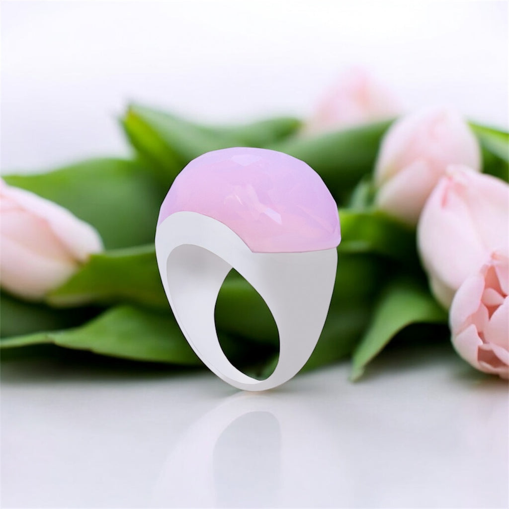 Silver Ring With Pink Stone