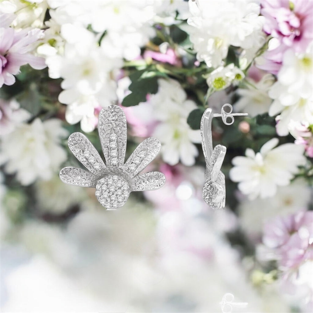 Sterling Silver Flower Stud Earrings