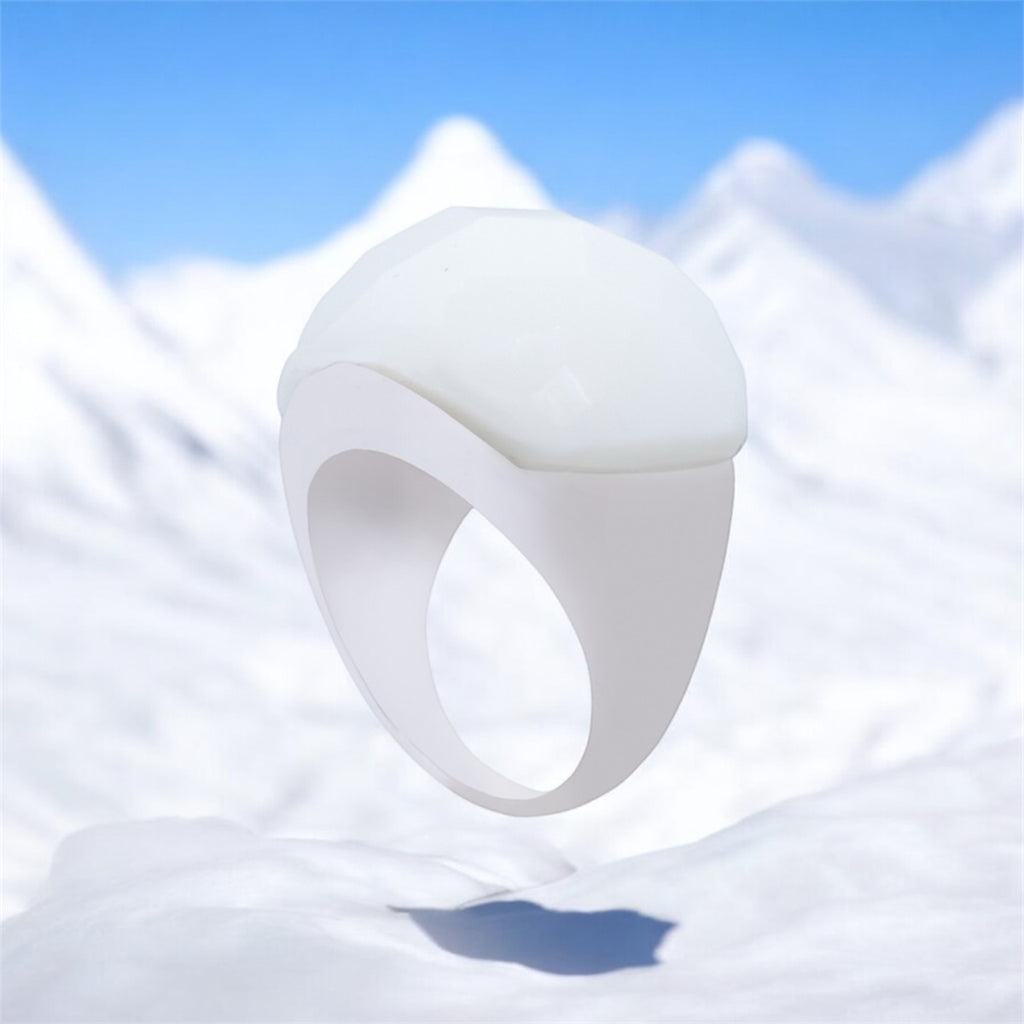 925 Silver Ring with White Faceted Stone