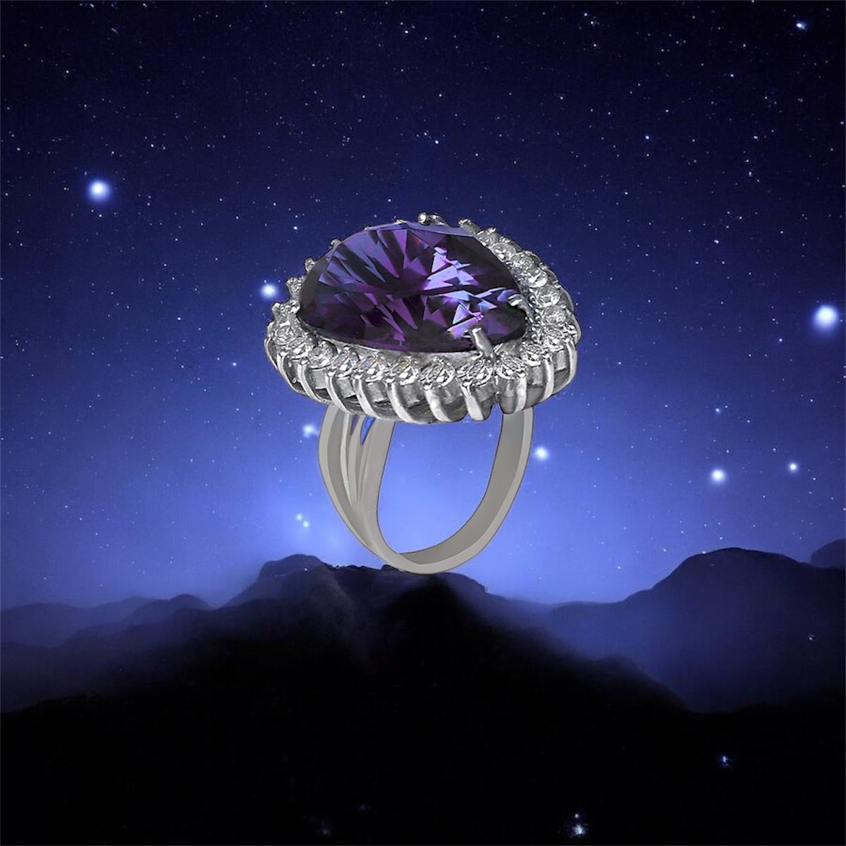 Sterling Silver Purple Ring