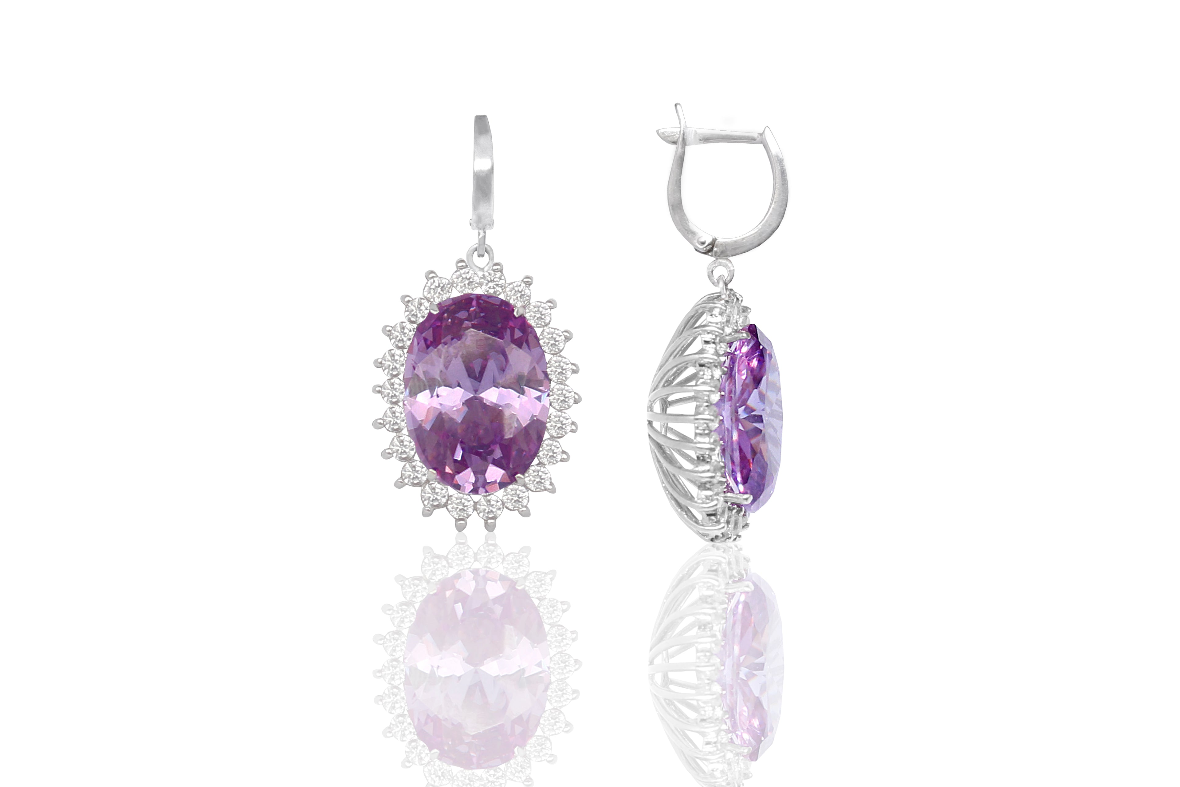 Silidia Oval Earrings Light Purple