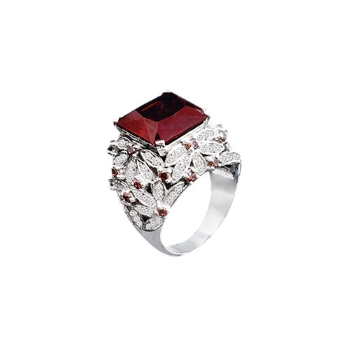 Silidia Ring With Dark Brown Cubic Zirconia