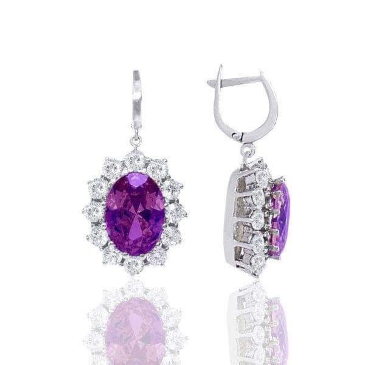 Silidia Oval Purple Earrings