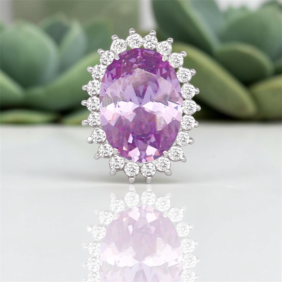 Oval Ring Light Purple