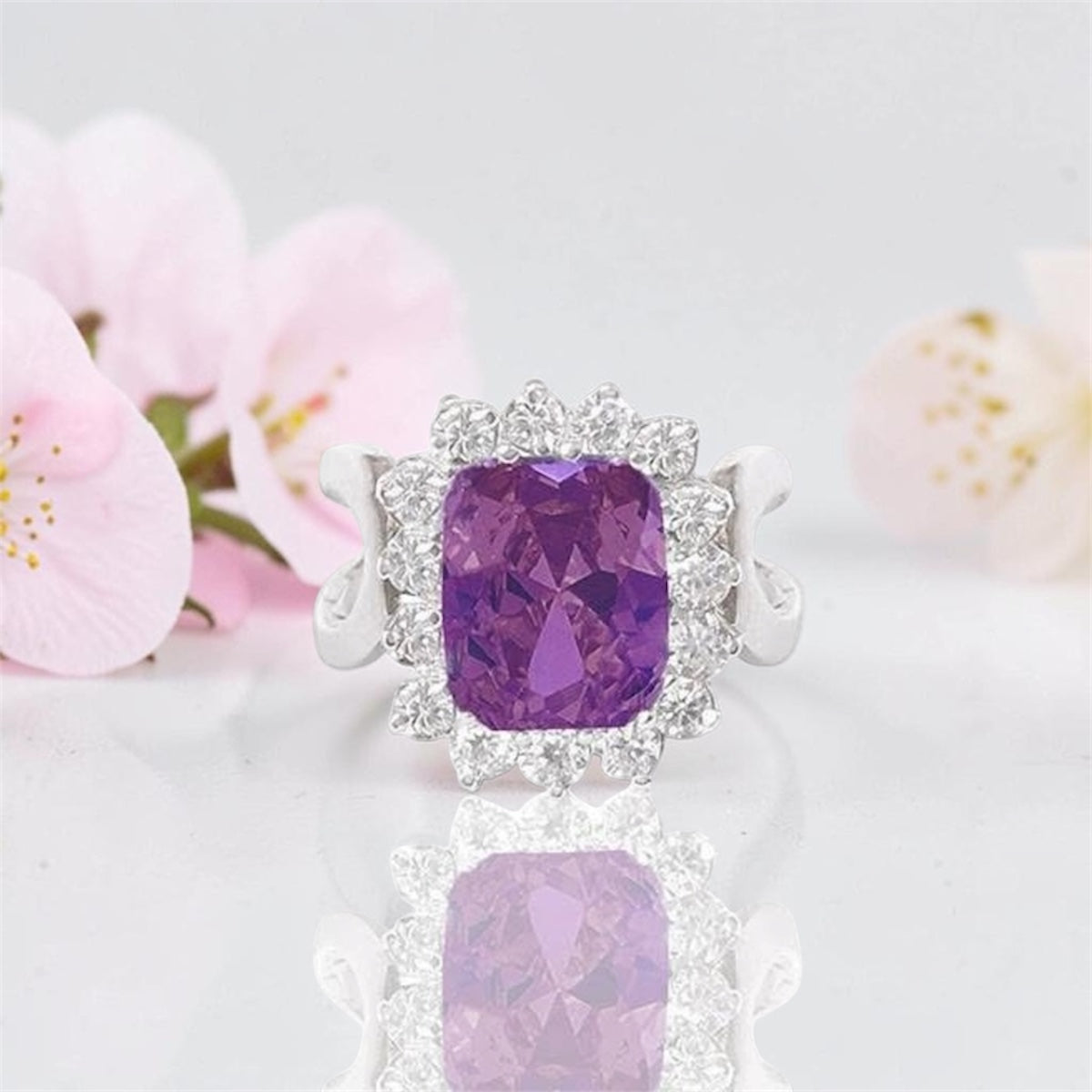 Rectangle Violet Ring