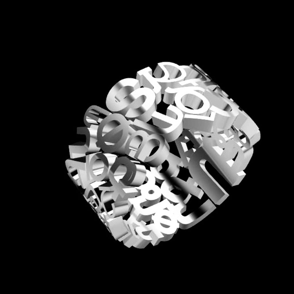 Silver Ring with Armenian Alphabet